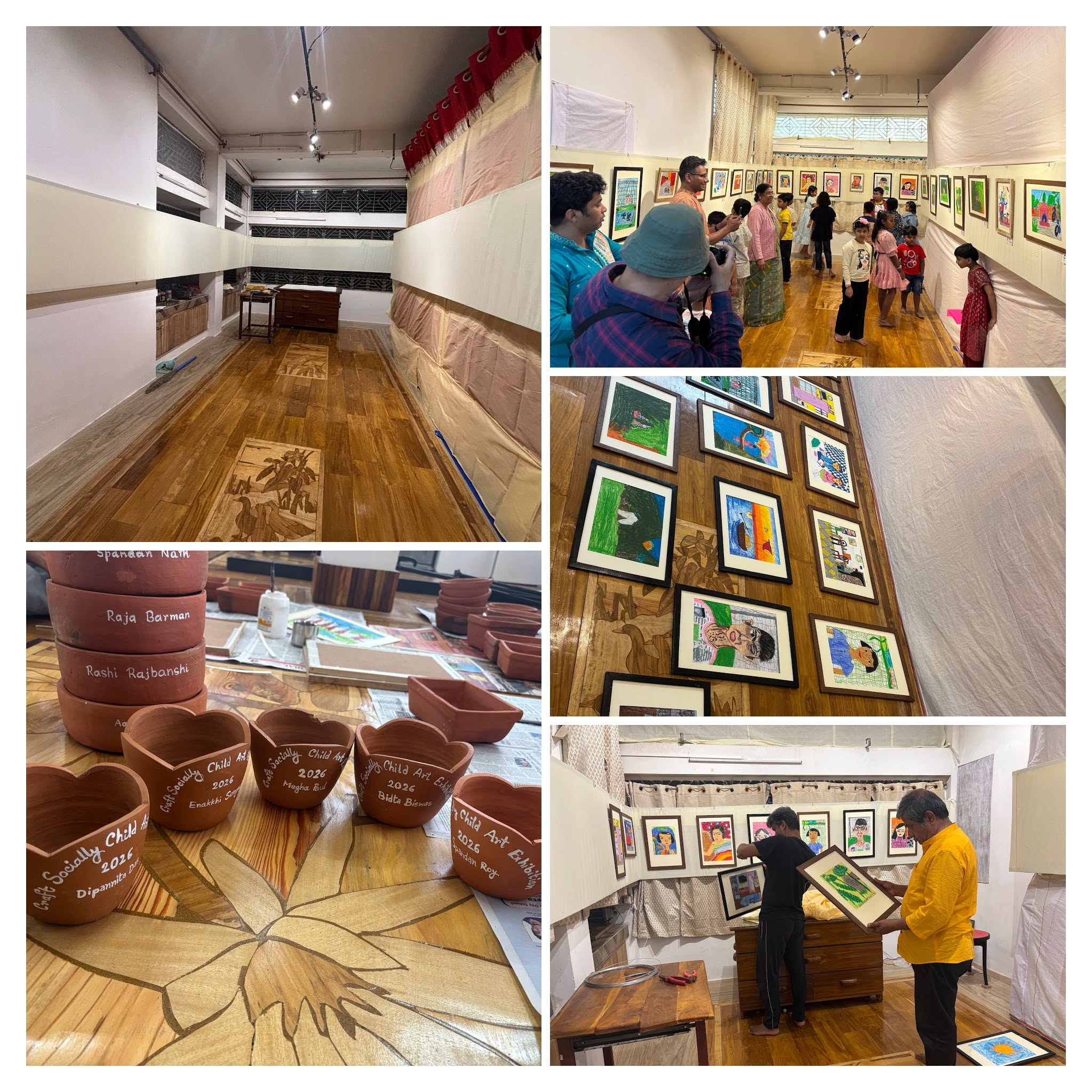 Community art exhibition installation